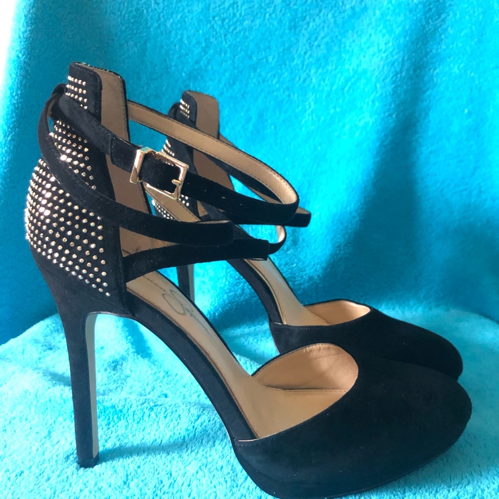 Studded Jessica Simpson black heels